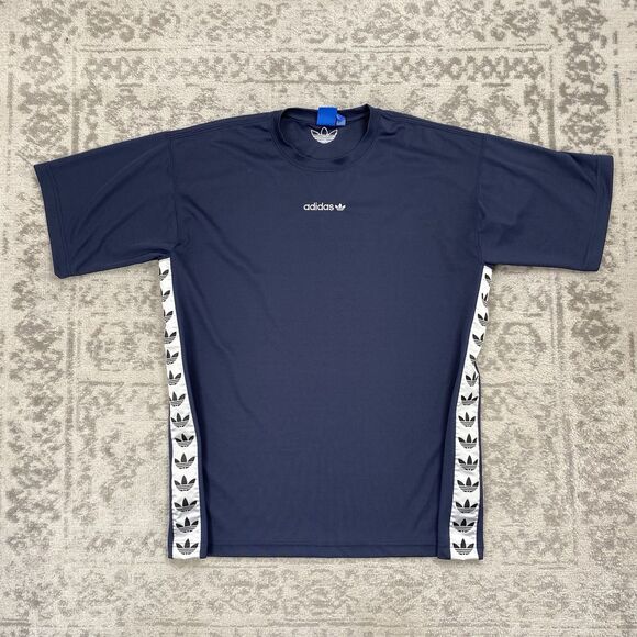 Adidas T Shirt Short Sleeve Blue Embroidered Activewear Casual Tee Size Large - Picture 1 of 5